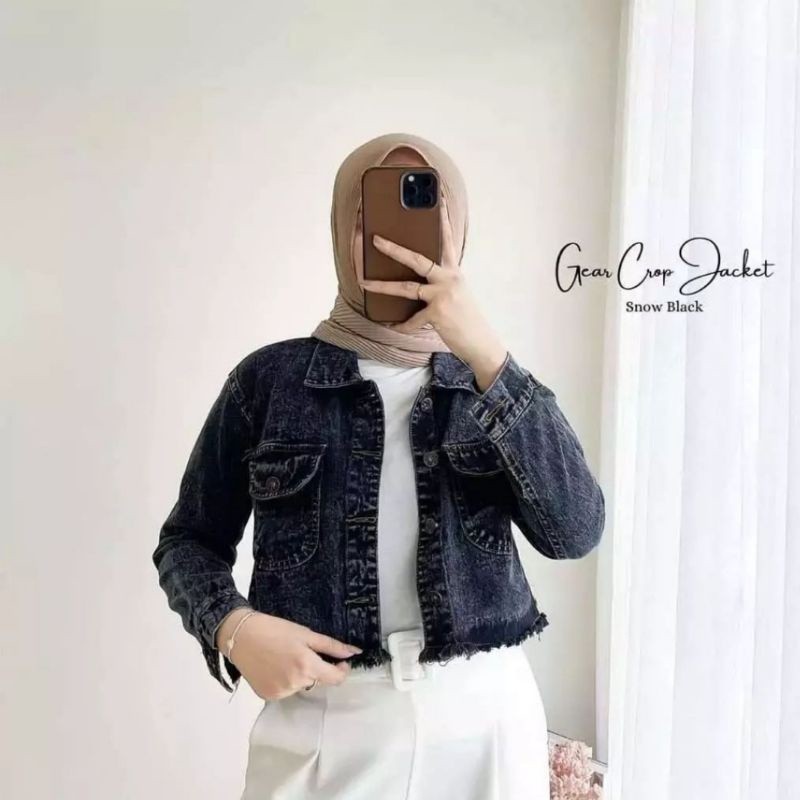 HW JEANS JACKET CROP DENIM JINS JACKET ผู้หญิง RAWIS เสื้อแจ็คเก็ตผู้หญิงสไตล์เกาหลี GIRLS JACKET