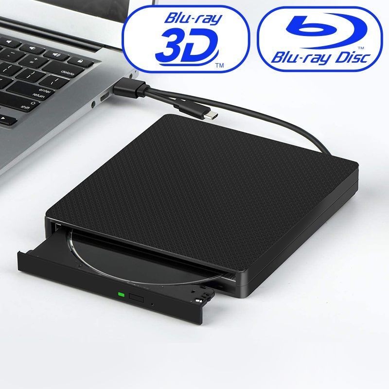 Usb 3.0/Type-c ภายนอก Blu-ray BD Player,แบบพกพา DVD CD Drive Burner Player สําหรับแล็ปท็อปพีซี รองรับ 3D 25GB 50G