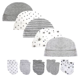 Kiddiezoom Unisex 0-6M ทารกแรกเกิดเด็กผู้หญิงหมวก + นวมชุดผ้าฝ้าย 100% หมวกนุ่มอุปกรณ์เสริมสําหรับเด็ก