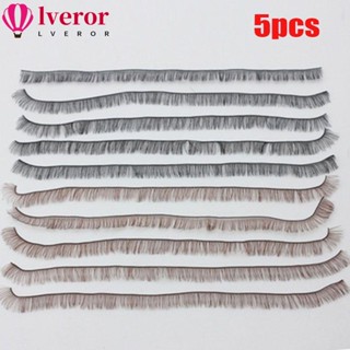 Lveror ขนตาปลอม ยาว 20 ซม. สีดํา น้ําตาล DIY อุปกรณ์เสริม สําหรับตุ๊กตา 5 ชิ้น