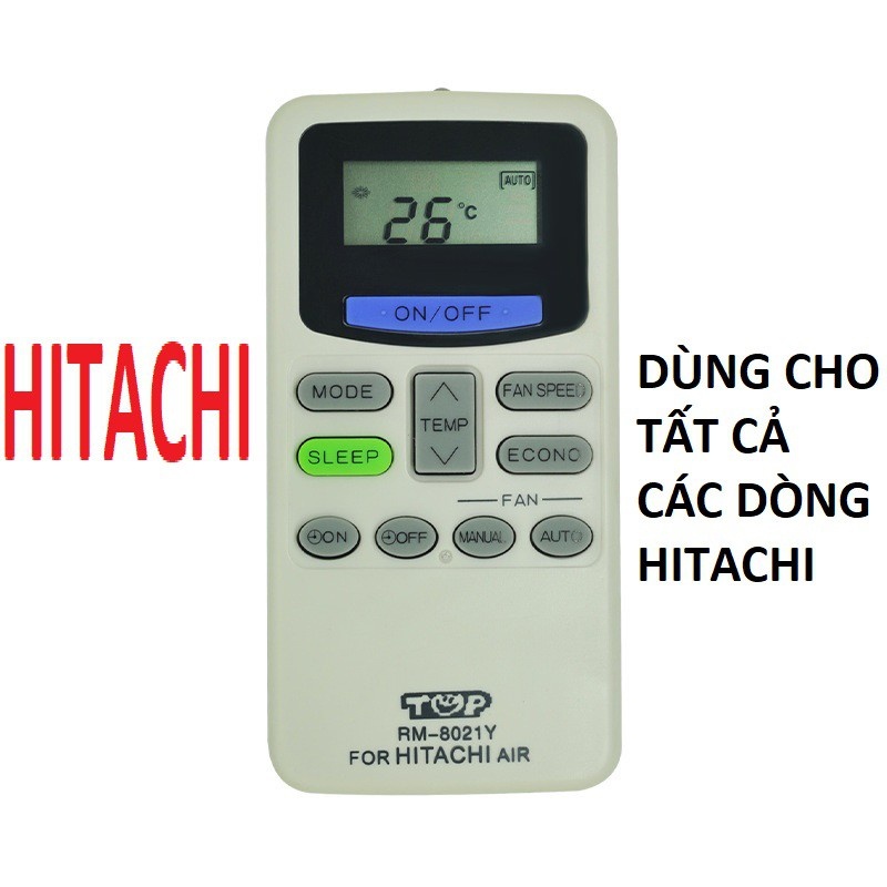 ♝รีโมทแอร์ Hitachi rm-8021y (ใช้สําหรับเครื่องปรับอากาศ Hitachi ทุกรุ่น)