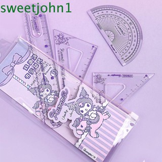 Sweetjohn ไม้บรรทัด ทรงสามเหลี่ยม แบบใส เครื่องเขียนคณิตศาสตร์ สําหรับนักเรียน