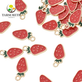 Tarsureth จี้สตรอเบอร์รี่ สตรอเบอร์รี่ เคลือบสีทอง 8*18 มม. สําหรับสร้อยข้อมือ