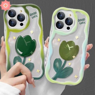 เคสโทรศัพท์มือถือ แบบใส ลายดอกทิวลิป 3D หยัก สําหรับ Oppo A7 A96 A57 A55 A17 A15 A78 A77s A54 A76 A74 A31 A1k A52 A95 A53 A5 A16K A16E A16 A12 A5s A92 A9 A17k A3s Reno 8T 4F 5 6 เคสขอบ