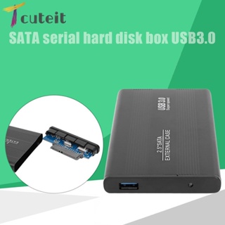 Tcuteit กล่องฮาร์ดไดรฟ์ SSD USB 3.0 เป็น SATA 6-Gbps ขนาด 2.5 นิ้ว แบบพกพา