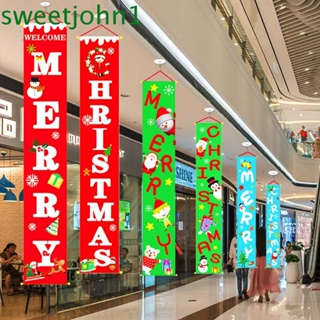 Sweetjohn ป้ายแบนเนอร์ ลาย Navidad Merry Christmas สําหรับตกแต่งบ้าน ประตูหน้าบ้าน คริสต์มาส