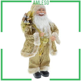 [Amleso] ตุ๊กตาฟิกเกอร์ซานต้า แบบดั้งเดิม สําหรับตกแต่งโต๊ะ หน้าต่าง ปาร์ตี้