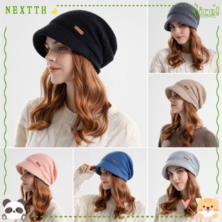 Nextth หมวกบีนนี่ ผ้าฟลีซ แบบถัก ขนนิ่ม ป้องกันลม ให้ความอบอุ่น เหมาะกับฤดูใบไม้ร่วง และฤดูหนาว