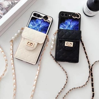 เคสโทรศัพท์หนัง PU แข็ง ฝาพับ พร้อมช่องใส่บัตร กันกระแทก สําหรับ Samsung Galaxy Z Flip 5 4 3 Flip5 Flip4 Flip3 5G