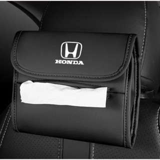 HONDA LOGO tissue bag N-WGN SHUTTLE NBOX BRIO AMAZE Fit City Civic type-r cr-v br-v ODYSSEY freed pilot n7x Accord car seat rear hanging storage box sun visor hanging leather material tissue bag