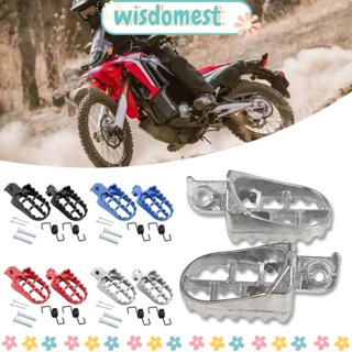 Wisdomest ที่พักเท้ารถจักรยานยนต์ ติดตั้งง่าย ทนทาน สีดํา สีฟ้า สีแดง สําหรับ Yamaha PW50 PW80 TW200 Honda XR50R CRF50 CRF70