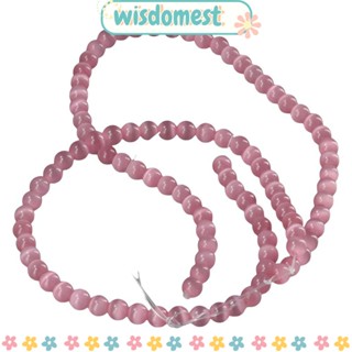 WISDOMEST ลูกปัดตาแมว ทรงกลม สีชมพู 8 มม. 96 ชิ้น สําหรับทํางานฝีมือ