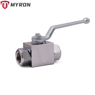 Myron บอลวาล์วไฮดรอลิค เหล็กคาร์บอน แรงดันสูง 1/2 นิ้ว NPT KHB 7250 PSI 2 ทาง