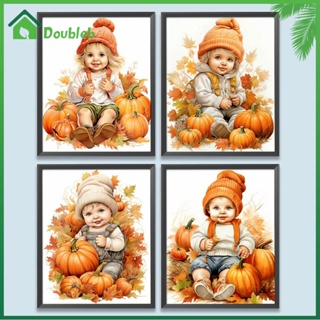 【Doub X ✮】ภาพปักครอสสติตช์คริสตัล รูปตุ๊กตาฟักทอง 5D สําหรับตกแต่งบ้าน DIY ✮