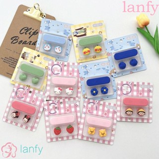 Lanfy ที่เก็บสายเคเบิล USB แบบแม่เหล็ก ถอดออกได้ ลายการ์ตูน PVC อุปกรณ์เสริม สําหรับโทรศัพท์มือถือ