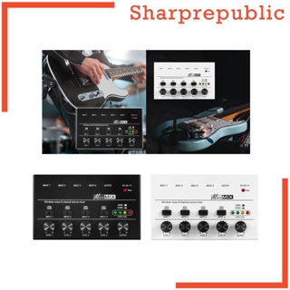 [Sharprepublic] เครื่องมิกเซอร์เสียงสเตอริโอ 4 ช่อง อินพุต 4 เอาท์พุต 1 เอาท์พุต สําหรับกีตาร์ เบส คีย์บอร์ด มิกเซอร์ บันทึกเสียง สตูดิโอ เวที