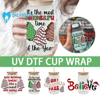 Uv DTF ถ้วยห่อ DIY การ์ตูนน่ารัก กันน้ํา สติกเกอร์ตกแต่งคริสต์มาส Z2V4