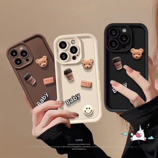 เคสโทรศัพท์มือถือ แบบนิ่ม ลายการ์ตูนหมี 3D สําหรับ IPhone 15 14 XR X 13 11 12 Pro MAX 7Plus 7 6S 8 6 Plus XS MAX SE 2020