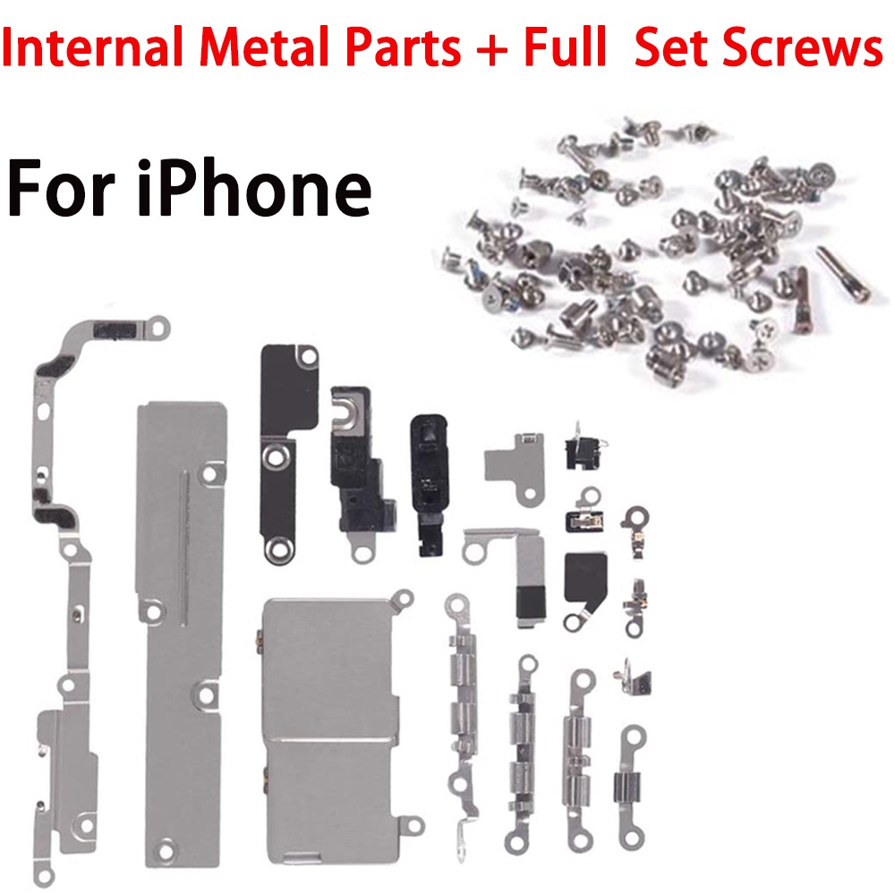 ชุดอุปกรณ์เสริมภายในสําหรับ iPhone 6 6s 6P 7P 8P X XS 11 Pro Max ชิ้นส่วนโลหะผู้ถือแผ่นโล่พร้อมสกรูเต็มรูปแบบชุด