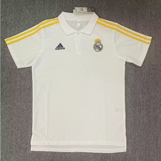 เสื้อโปโลแขนสั้น ลายทีมฟุตบอล Real Madrid 23 24 Real Madrid S-XXL ชุดเยือน แห้งเร็ว สีขาว และสีเหลือง สําหรับผู้ชาย