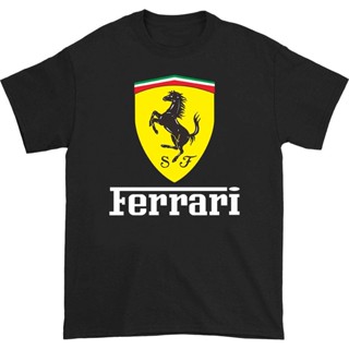 เสื้อยืดคอกลม แขนสั้น ผ้าฝ้าย 100% พิมพ์ลายรถยนต์ Ferrari พลัสไซซ์ สําหรับผู้ชาย