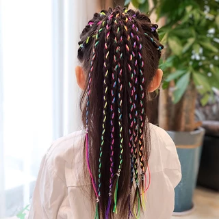 แฟชั่นเกาหลีทอผมเชือกที่มีสีสันสกปรกเชือกถักแฟชั่นเด็กที่มีสีสันริบบิ้นเชือกคาดศีรษะ