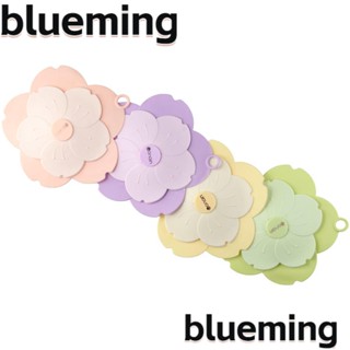 Blueming2 2 in 1 จุกปิดท่อระบายน้ํา ซิลิโคน ลายดอกไม้ สีเหลือง ชมพู เขียว ม่วง ขนาดใหญ่ ทนทาน ติดตั้งง่าย สําหรับอ่างอาบน้ํา ห้องน้ํา พื้น 4 ชิ้น