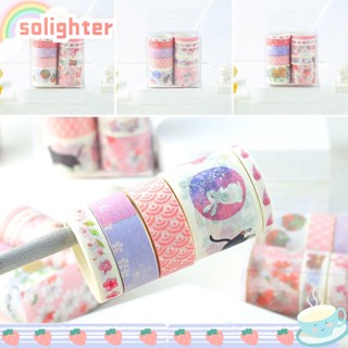 Solighter เทปสติกเกอร์ สําหรับตกแต่งสมุดภาพ DIY 10 ม้วน