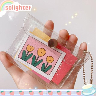 Solighter กระเป๋าสตางค์ PVC กันน้ํา ใส่บัตรได้ สําหรับผู้หญิง