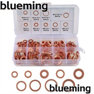 Blueming2 ชุดแหวนซีลทองแดง M5-M14 9 ขนาด ติดตั้งง่าย พร้อมกล่องเก็บ M5 M6 M8 M10 M12 M14 220 ชิ้น