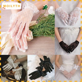 Moilyth ถุงมือลูกไม้ แฟชั่น สําหรับเจ้าสาว ปาร์ตี้ 1 คู่