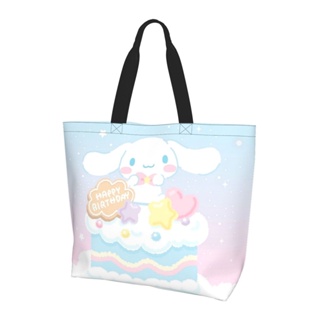 【พร้อมส่ง】กระเป๋าถือ กระเป๋าสะพายไหล่ ผ้าโพลีเอสเตอร์ ลาย Cinnamoroll น่ารัก เหมาะกับการพกพาเดินทาง เล่นกีฬา สําหรับผู้หญิง