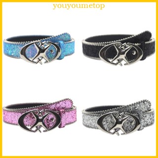 Youyo Blingbling เข็มขัดเลื่อม สําหรับผู้หญิง ลําลอง สตรีท ฮิปฮอป เข็มขัด ปรับได้ สําหรับกางเกงยีน ผู้หญิง ตกแต่ง