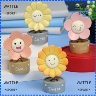 Wattle หัวตุ๊กตาเรซิ่น รูปดอกทานตะวัน คอนโซลกลาง อุปกรณ์เสริม สําหรับตกแต่งภายในรถยนต์