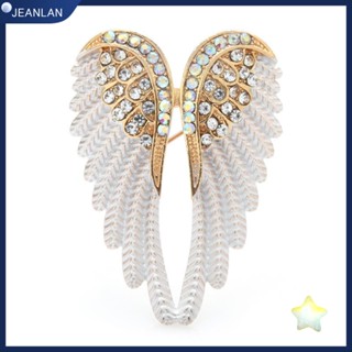 Jeanlan 2 ชิ้น เข็มกลัด เครื่องประดับ รูปขนนก ประกาย เข็มกลัด Pins