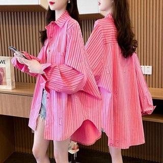 【35-100 กก.】เสื้อเชิ้ตแขนยาว แบบบาง ขนาดใหญ่ สําหรับผู้หญิง C11856