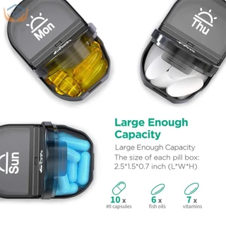Pill Box กล่องยา ถอดแยกได้ 7 วัน 14 ช่อง ตลับยา ตลับใส่ยา กล่องเก็บ กล่องใส่แบบพกพา วิตามิน กันน้ำ กันชื้น
