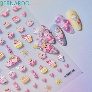 Bernardo สติกเกอร์ ลายการ์ตูนเกม Star Kirby สีชมพู สําหรับตกแต่งเล็บ