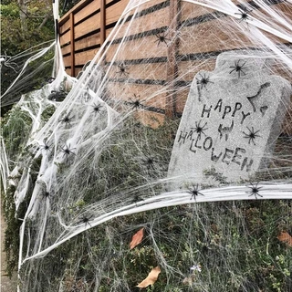 หยากไย่ ใยแมงมุม ใยแมงมุมปลอม ใยแมงมุมสำเร็จรูป ของตกแต่งฮาโลวีน Halloween Fake Spider Web Cobweb Stretchable ส่งจากไทย