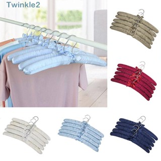 Twinkle ไม้แขวนเสื้อ ไม้แขวนเสื้อ โรงแรม ไม้แขวนเสื้อ บุฟองน้ําซาติน 5 ชิ้น