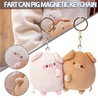 Magnet Plush Couple Pig Keychain Cute Stuffed Animal Bag Purse Charm Pendant