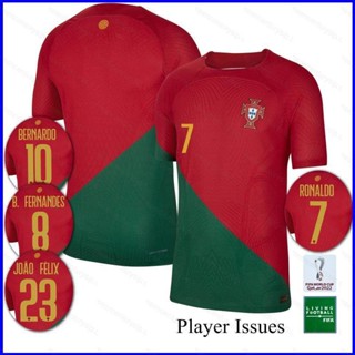 เสื้อกีฬาแขนสั้น ลายทีมชาติฟุตบอลโปรตุเกส GP1 22-23 World Cup Ronaldo Bernardo Felix B Fernandes Silva Plus Size PG1