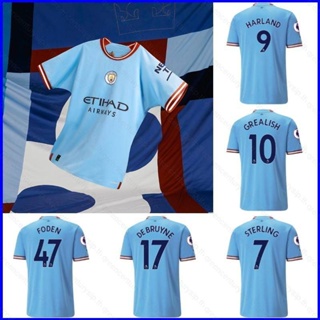 เสื้อกีฬาแขนสั้น ลายทีมฟุตบอล Manchester City GP1 2022-2023 Sterling Haaland DeBruyne Grealish Foden PG1