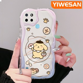 สําหรับ Realme C21Y C25Y เคส การ์ตูน Pom Pom Purin ขอบคลื่น เคสโทรศัพท์ใส ใหม่ เนื้อครีม กันกระแทก ซิลิโคน เคส