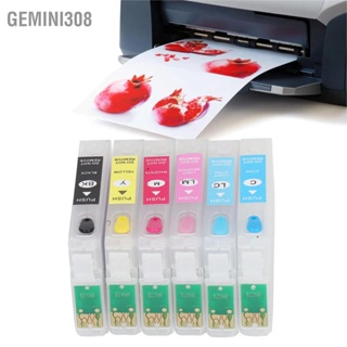 Gemini308 ตลับหมึก 6 สีพร้อมตลับหมึกรีฟิลทดแทนชิปถาวร อุปกรณ์เสริมของเครื่องพิมพ์