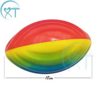 ลูกบอลโฟมฟองน้ํา PU ยืดหยุ่น สีรุ้ง ขนาด 18 ซม. ของเล่นสําหรับเด็ก SB6245