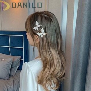 Danilo กิ๊บติดผม รูปผีเสื้อ ประดับไข่มุก พลอยเทียม สไตล์เกาหลี สําหรับผู้หญิง