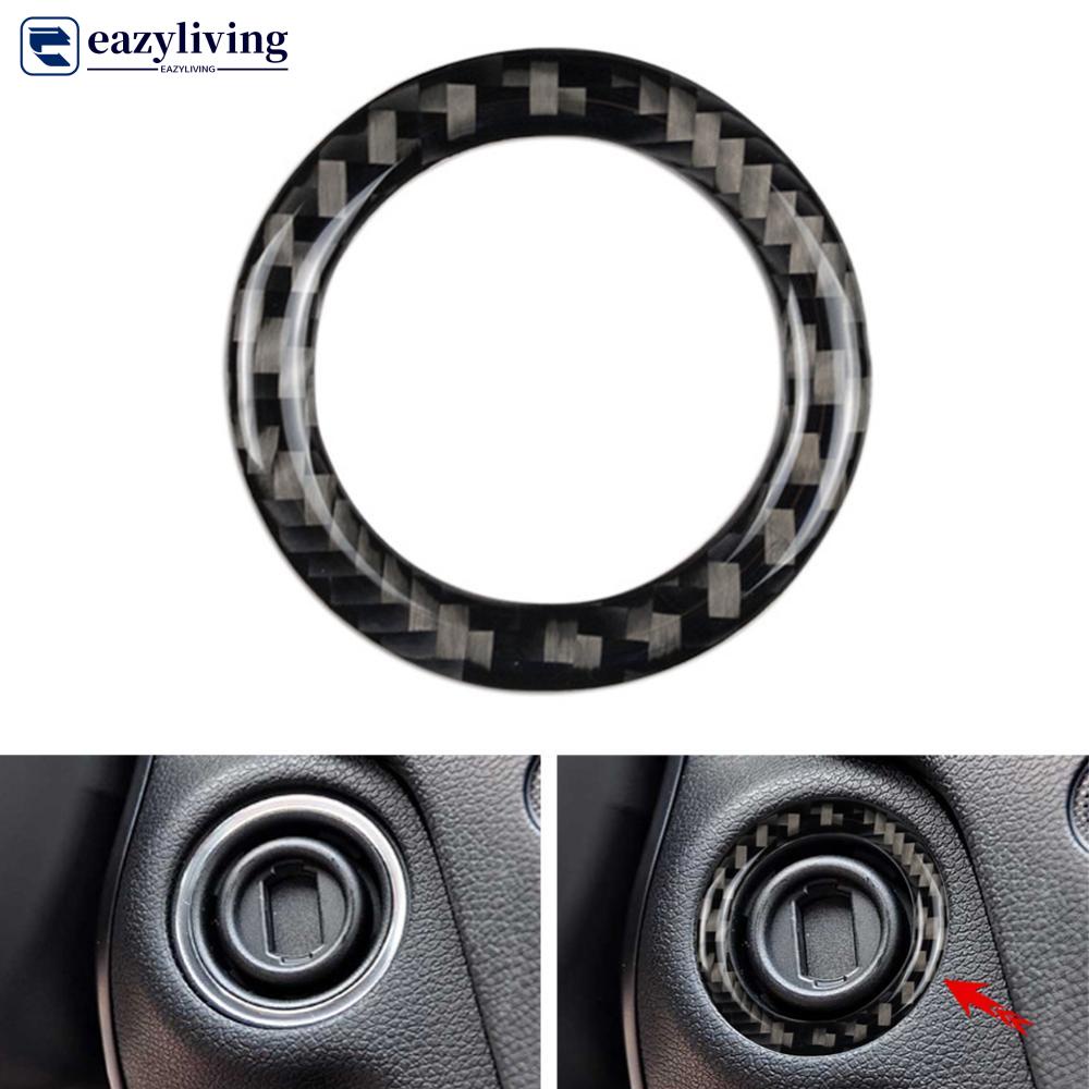Eazyliving สติกเกอร์คาร์บอนไฟเบอร์ ติดสวิตช์สตาร์ทรถยนต์ สําหรับ Mercedes Benz W204 W212 W246 A B C 