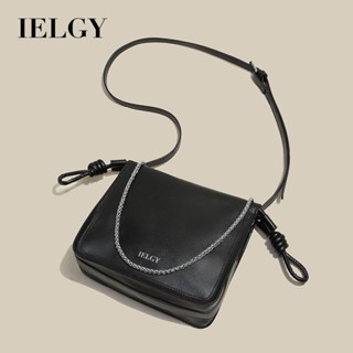 Ielgy กระเป๋าสะพายข้าง แบบจีบ สวยหรู พร้อมเชือกรัด ปรับได้