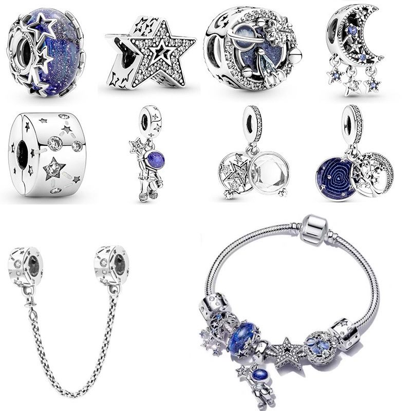 pan Charm Star Galaxy Journey Astronaut Series สร ้ อยข ้ อมือลูกปัด Charm diy